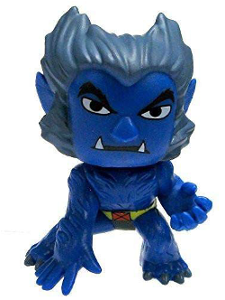 Image Description: Mystery Minis X-Men Henry Philip Hank McCoy Beast Bobblehead Collectible Figurine. A serious and fierce blue comics figure crouched with one hand holding himself up. He is furry, fanged, and is wearing a pair of blue briefs. (IMAGE SOURCE: https://www.amazon.ca/X-Men-Bobblehead-Collectible-BobbleHead-Figure/dp/B07MZHJH2X.